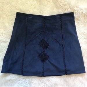 Pre-loved Macy’s Navy Blue Suede Mini Skirt